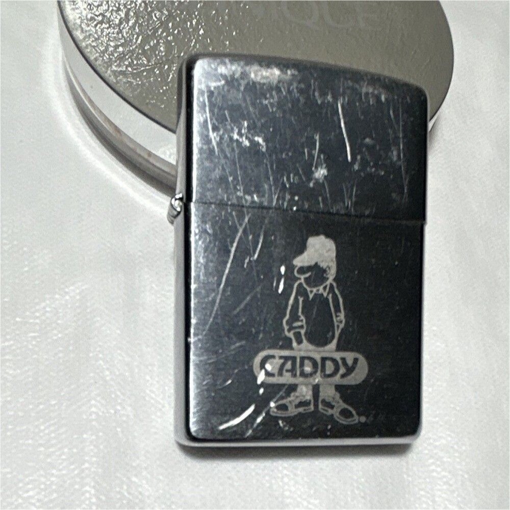 Zippo Caddy Graphic Etched Chrome Lighter Bradford, PA Made in USA 02A